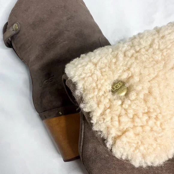 UGG AUS Lynnea Studded Wooden Clog Boots - Picture 6 of 7